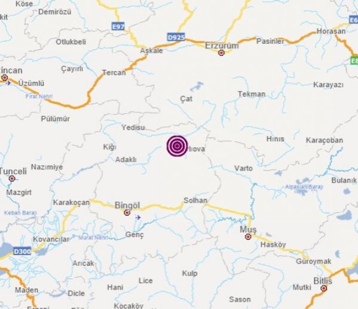 Bingöl'de 3.6 büyüklüğünde deprem