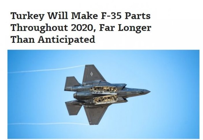 Türkiye’nin F-35 üretimi 2020 sonuna kadar devam edecek
