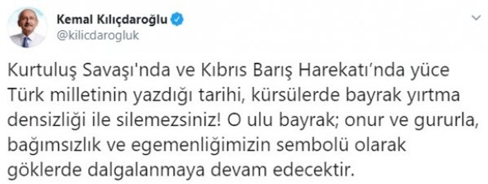 Kılıçdaroğlu'ndan Türk bayrağını yırtan ırkçı Yunan'a tepki