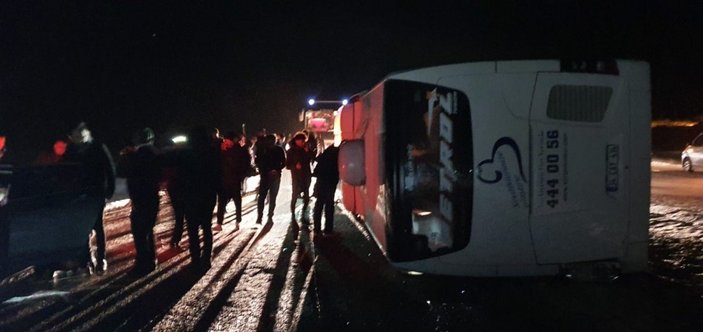 Kayseri'de yolcu otobüsü kazası: 10 yaralı