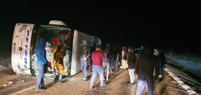 Kayseri'de yolcu otobüsü kazası: 10 yaralı