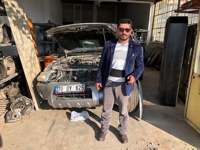 Karaman'da canlı yayın yapan sürücü kaza geçirdi