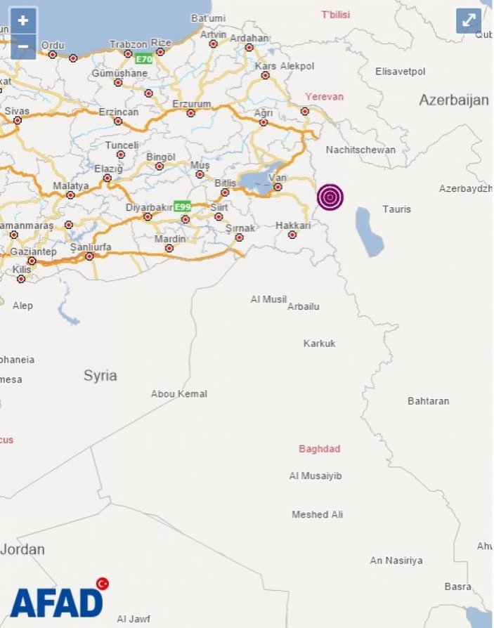 İran - Türkiye sınırında 3.9 şiddetinde deprem