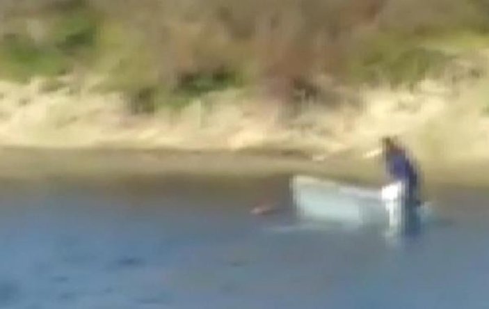 Nehre atlayan İranlı göçmeni Türk balıkçı kurtardı