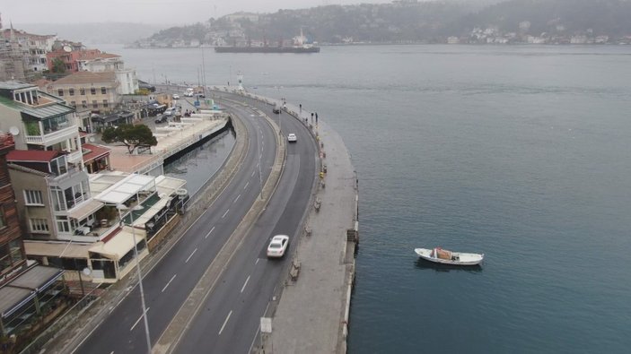 Soğuk hava İstanbulluyu etkiledi, Bebek sahili boş kaldı