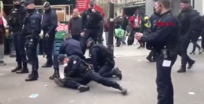 Fransa'da sokak yasağına uymayanlara sert müdahale