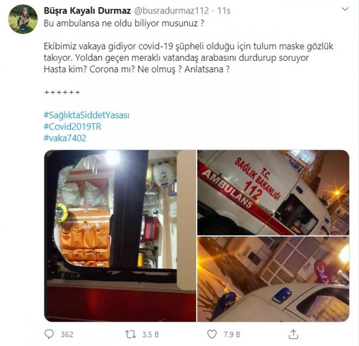 İstanbul’da korona vakasına giden 112 ekibine saldırı