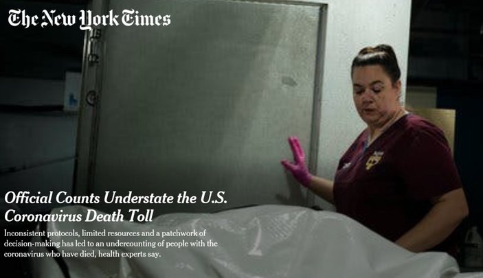 NY Times: ABD'de açıklanan korona ölümleri gerçek değil