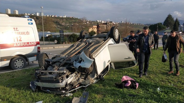 Samsun'da polis memuru kaza yaptı