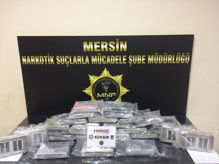 Mersin'de gemide 34 kilo kokain ele geçirildi