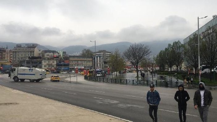 Bursa’nın işlek caddeleri TOMA’larla kapatıldı