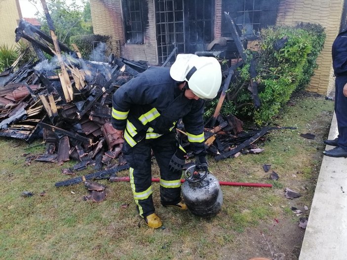 Muğla'da, yangın çıkan evde bulunan iki köpek kurtarıldı