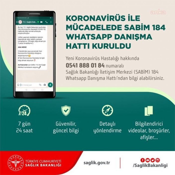 Sağlık Bakanlığı 'WhatsApp Danışma Hattı' kurdu