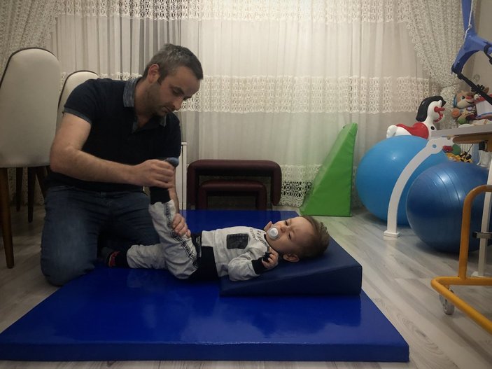 Bursa'da 18 aylık SMA hastası Gökalp yardım bekliyor