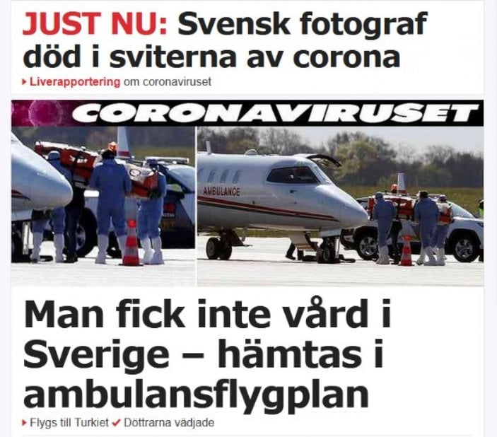 Türkiye’nin ambulans uçak operasyonu İsveç basınında