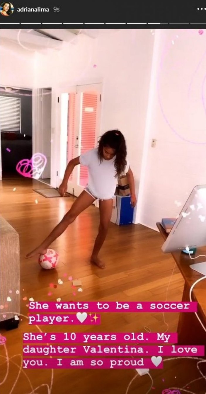 Adrina Lima'nın kızı futbolcu olmak istiyor