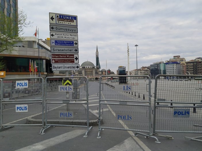 Giriş çıkışları kapatılan Taksim’de güvenlik önlemleri