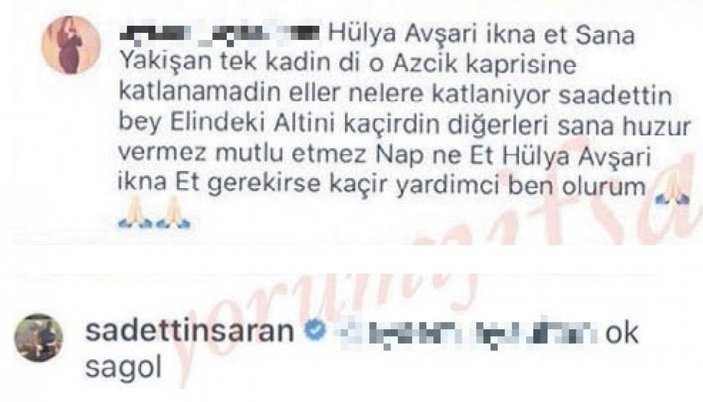 Sadettin Saran'dan takipçisine Hülya Avşar cevabı