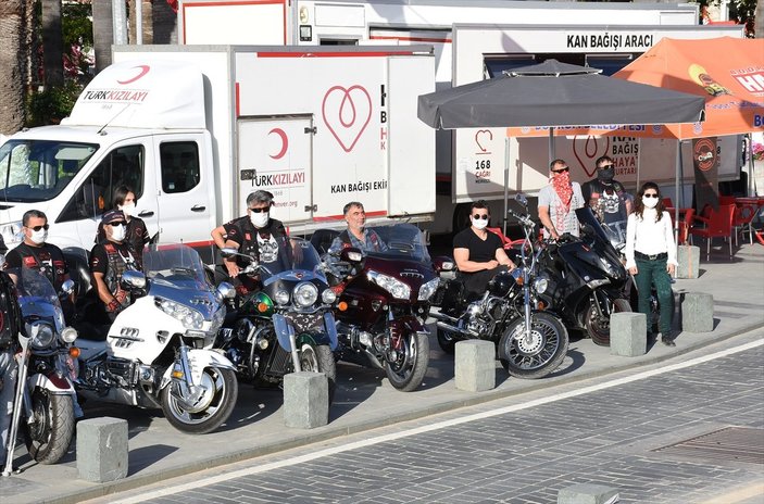 Motosiklet tutkunları, Bodrum'da kan bağışladı