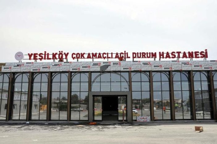 Yeşilköy pandemi hastanesinin tabelası asıldı