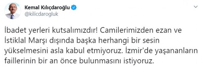 Kemal Kılıçdaroğlu: İbadet yerlerimiz kutsaldır