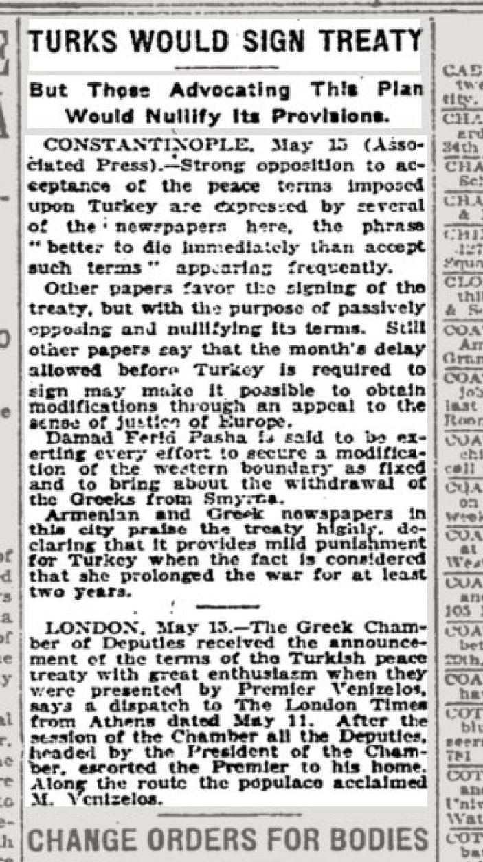 NY Times'ın 100 yıl önce ve 100 yıl sonra Türkiye haberi
