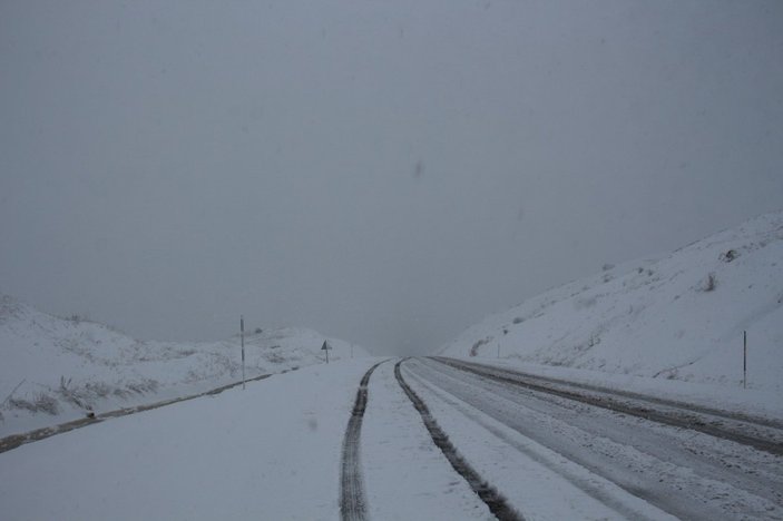 Erzurum'a bayramda lapa lapa kar yağdı