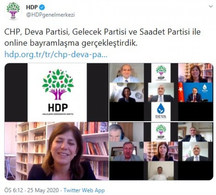 HDP ile 4 parti arasında online bayramlaşma
