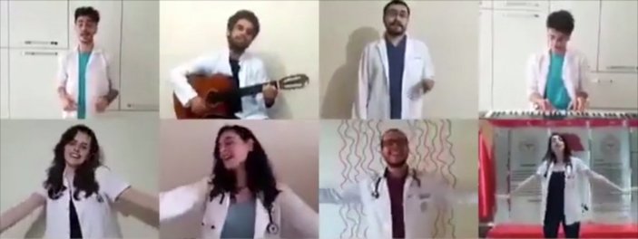 Sağlık çalışanları, Hayat Bayram Olsa şarkısını söyledi