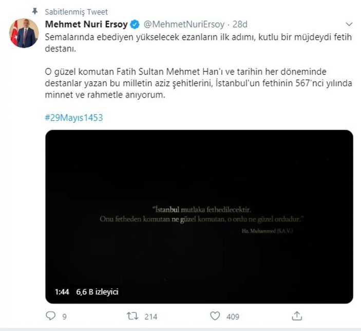 Erdoğan: Ayasofya'da Fetih Suresi okunacak