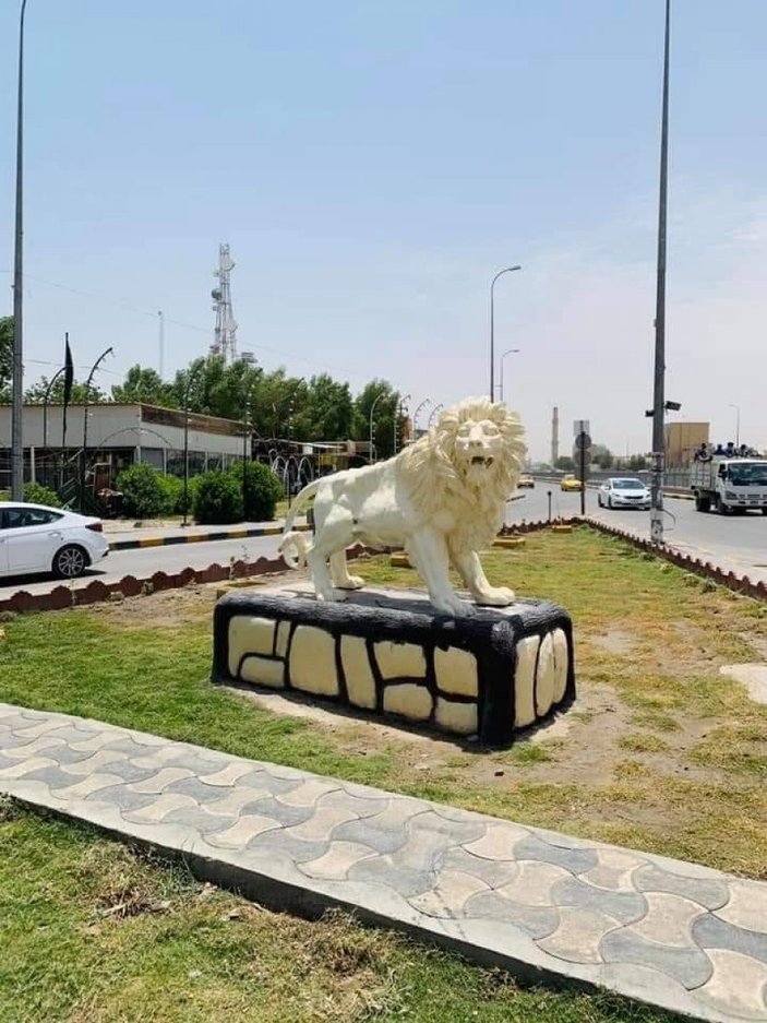 Necef Belediyesi'nden aslan heykeli açıklaması