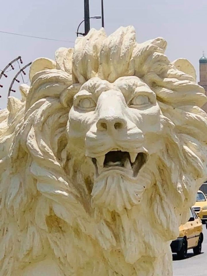 Necef Belediyesi'nden aslan heykeli açıklaması