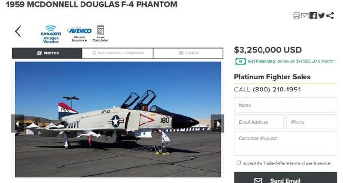 Savaş uçakları internetten satışa çıkarılıyor