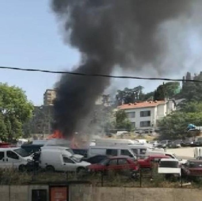 Kartal'da, Yediemin Otoparkı'nda yangın çıktı