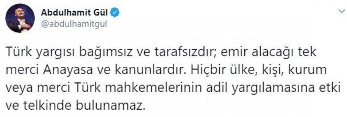 Adalet Bakanı Gül: Türk yargısı bağımsızdır