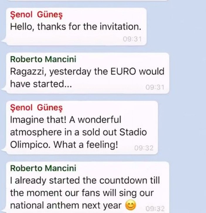 Şenol Güneş EURO 2020'deki rakipleriyle mesajlaştı