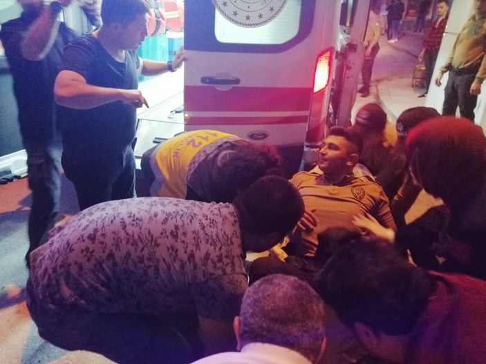 Aksaray'da alkollü sürücü 1 bekçi ve 1 polisi yaraladı