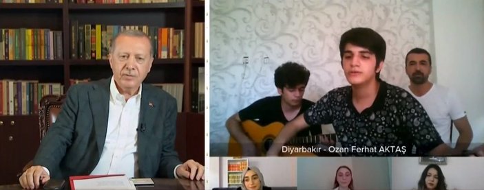 Cumhurbaşkanı Erdoğan, YKS öğrencisi ile türkü söyledi
