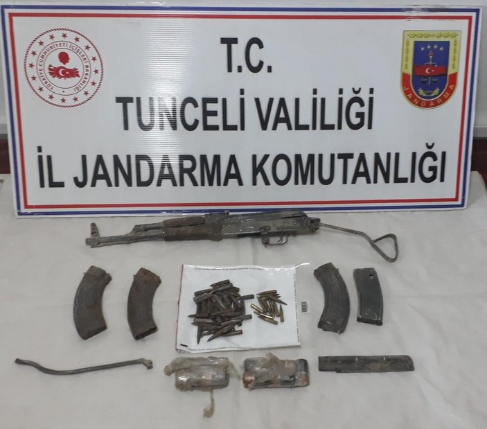 Tunceli’de arazi taraması:Silah ve mühimmat ele geçirildi