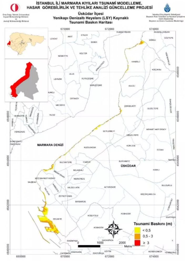 İstanbul'un tsunami risk haritası
