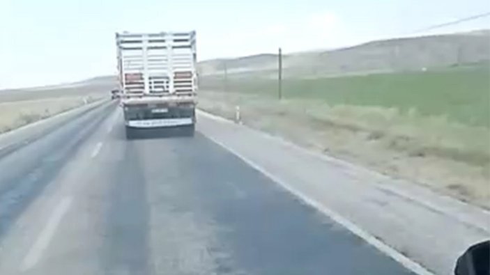 Çankırı'da ambulansa yol vermeyen kamyon sürücüsü