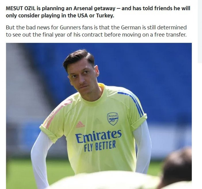 Mesut Özil, Arsenal'den ayrılıyor