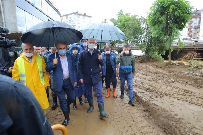 Bakan Soylu Rize’de: 263 kilogram yağış aldı