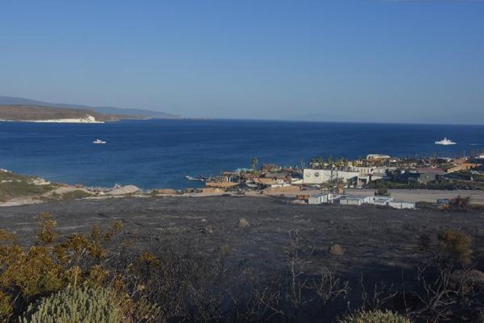 İzmir'deki orman yangınında zarar gören alan soğutuluyor