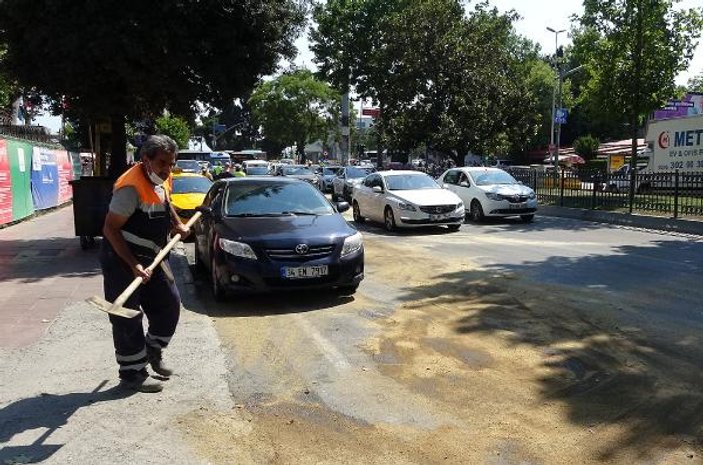 Beşiktaş'ta mazgal demiri otomobilin yakıt deposunu deldi