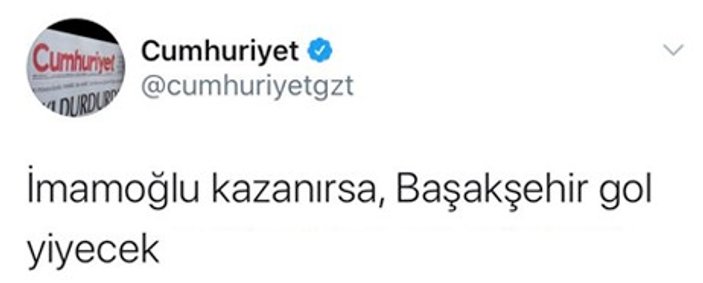 Cumhuriyet'in Başakşehir tweet'i paylaşılıyor