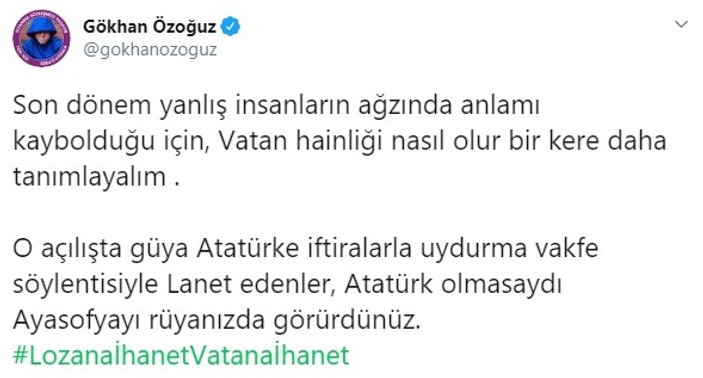 Gökhan Özoğuz'a göre Ayasofya, Atatürk sayesinde var