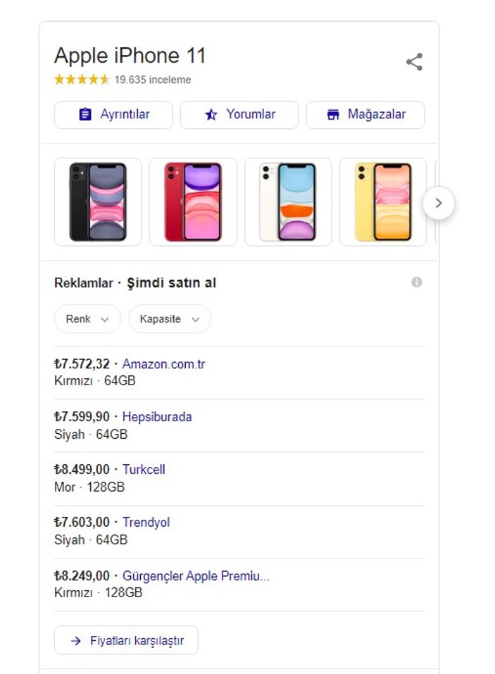 Google, alışveriş reklam özelliği Türkiye'de kalkıyor