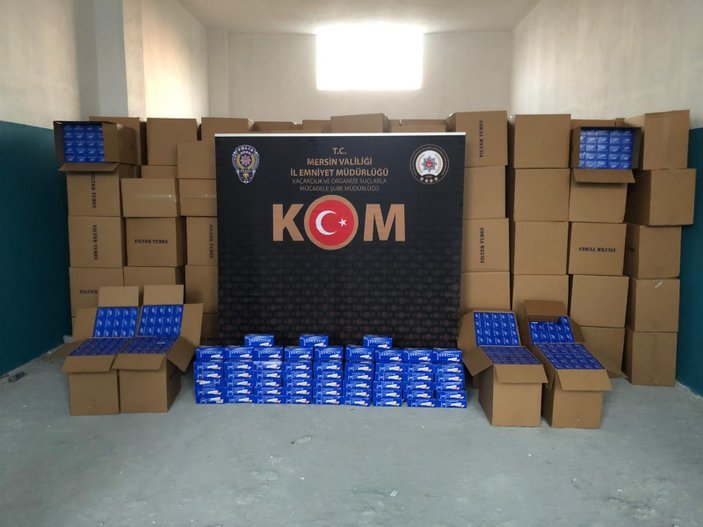 Mersin'de tır garajı deposundan 2 milyonluk makaron çıktı