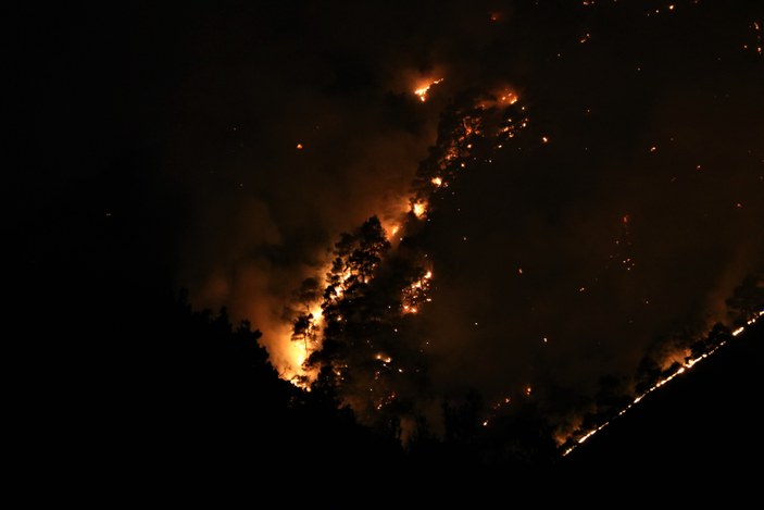 Manisalılar, orman yangınını çaresizlik içinde izledi